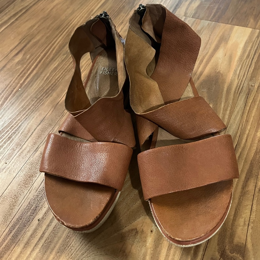 Eileen Fisher Tan Platform Sandal